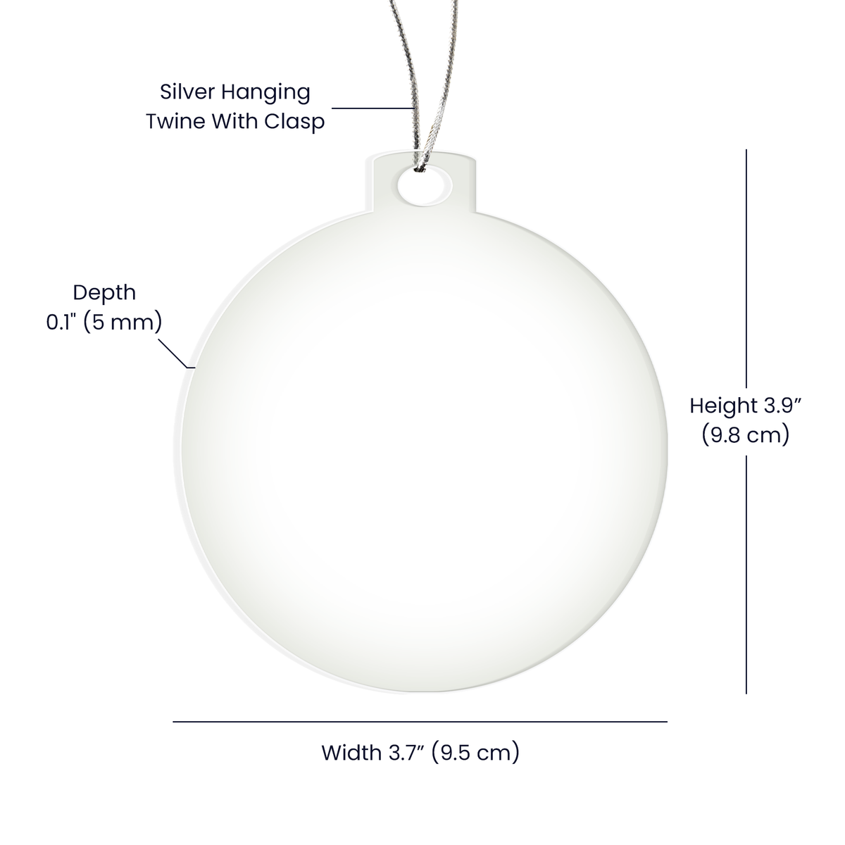 Frosted Acrylic Christmas Ornament 2026 – Winter Scene Holiday Keepsake