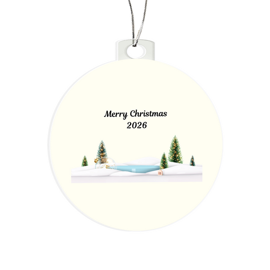 Frosted Acrylic Christmas Ornament 2026 – Winter Scene Holiday Keepsake