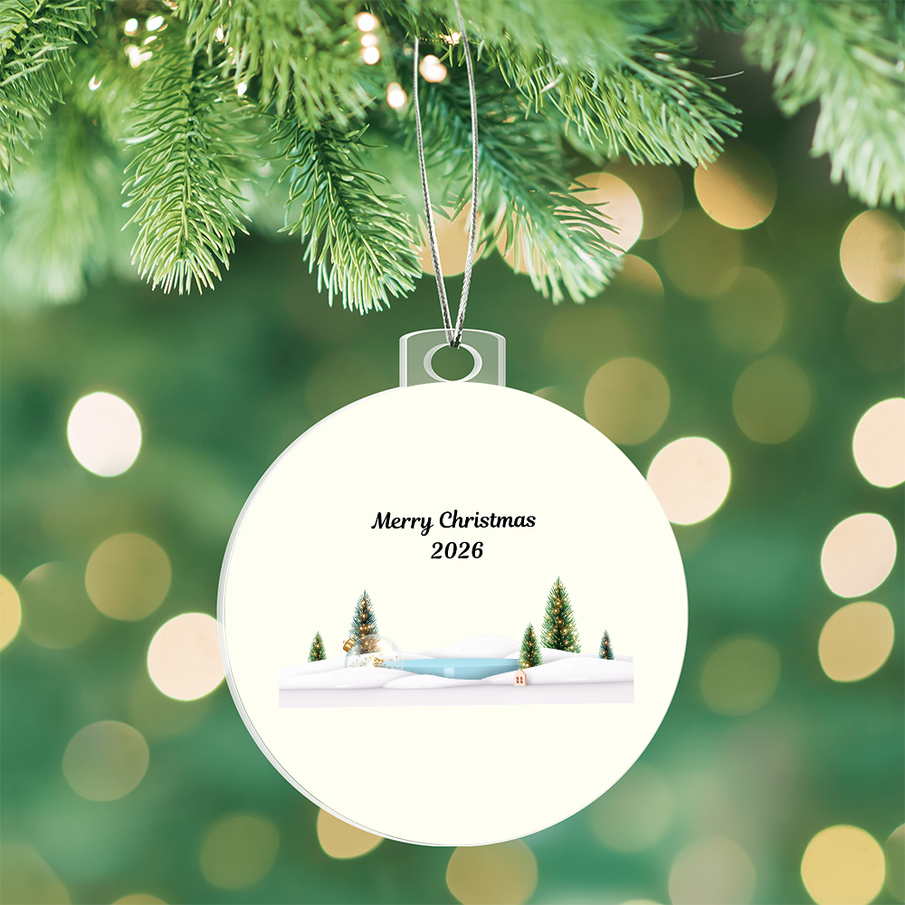 Frosted Acrylic Christmas Ornament 2026 – Winter Scene Holiday Keepsake