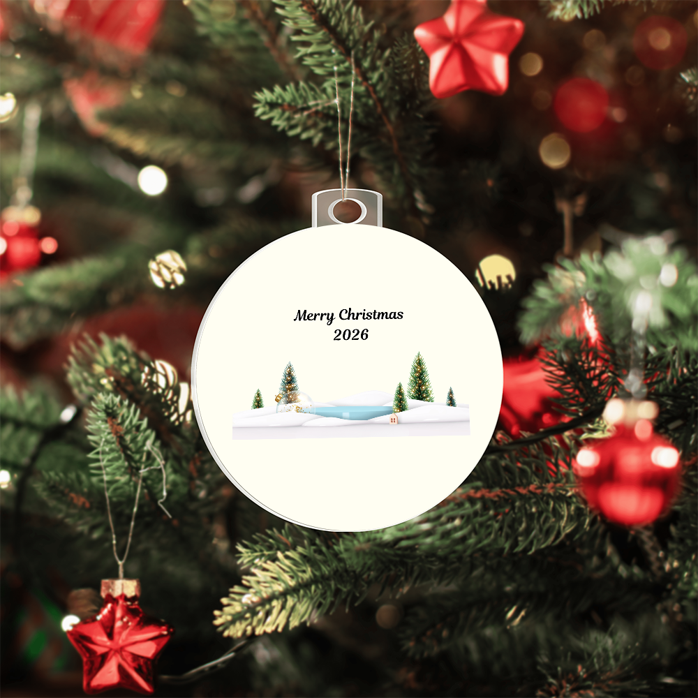 Frosted Acrylic Christmas Ornament 2026 – Winter Scene Holiday Keepsake