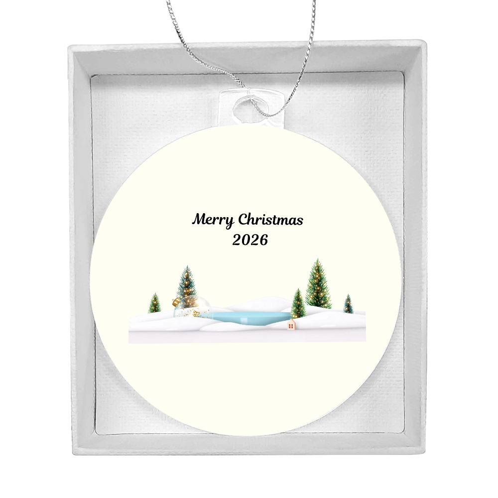 Frosted Acrylic Christmas Ornament 2026 – Winter Scene Holiday Keepsake