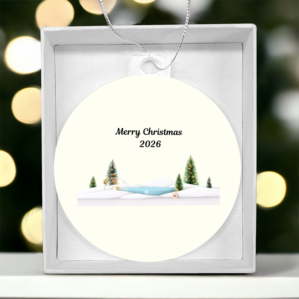 Frosted Acrylic Christmas Ornament 2026 – Winter Scene Holiday Keepsake