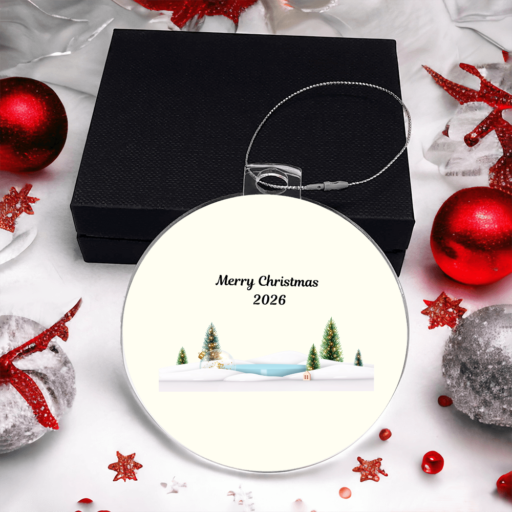 Frosted Acrylic Christmas Ornament 2026 – Winter Scene Holiday Keepsake