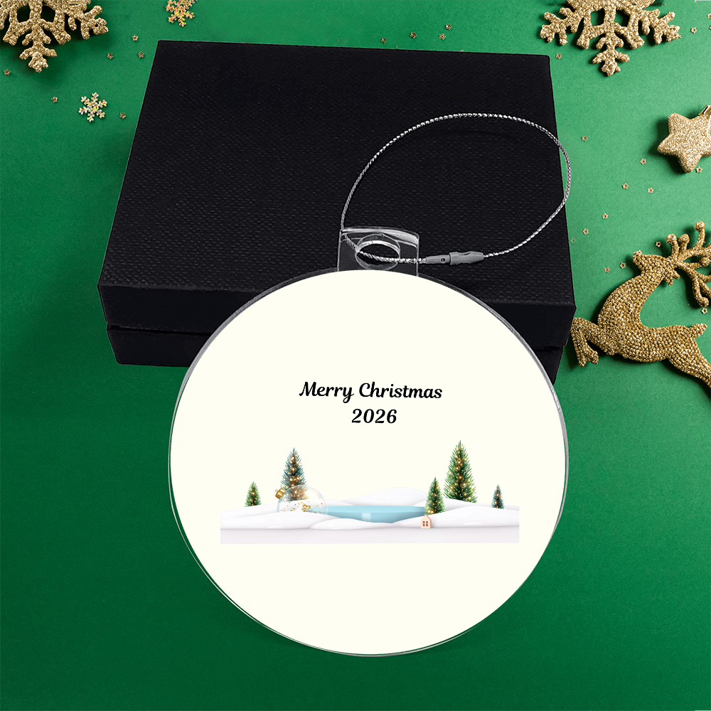 Frosted Acrylic Christmas Ornament 2026 – Winter Scene Holiday Keepsake