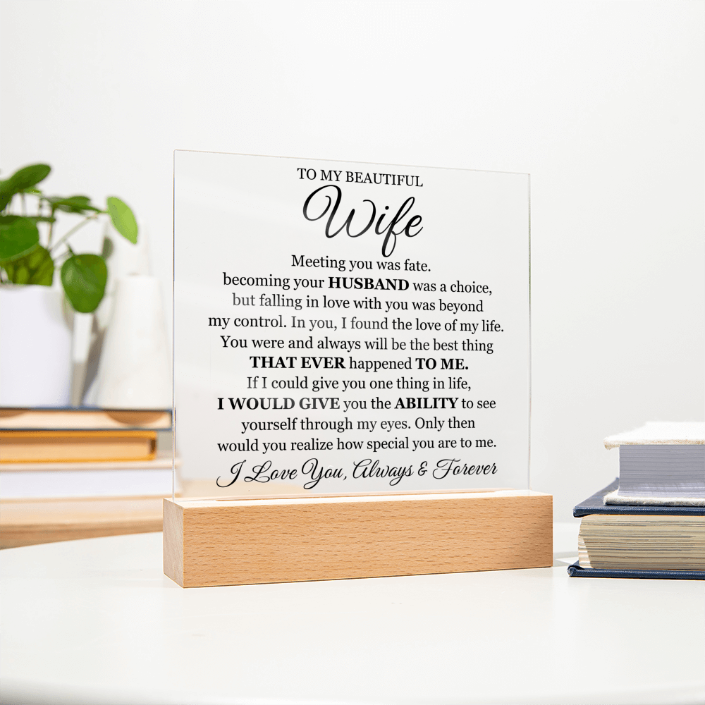 To My Beautiful Wife (Printed) – Acrylic Square