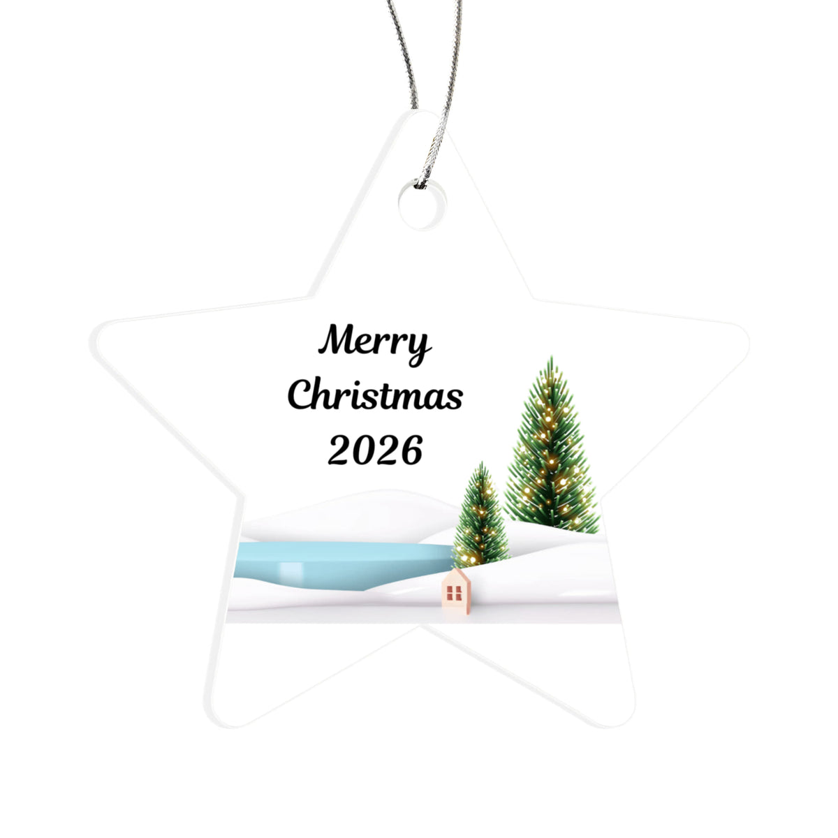 Merry Christmas Star Ornament 2026 – Personalized Holiday Keepsake