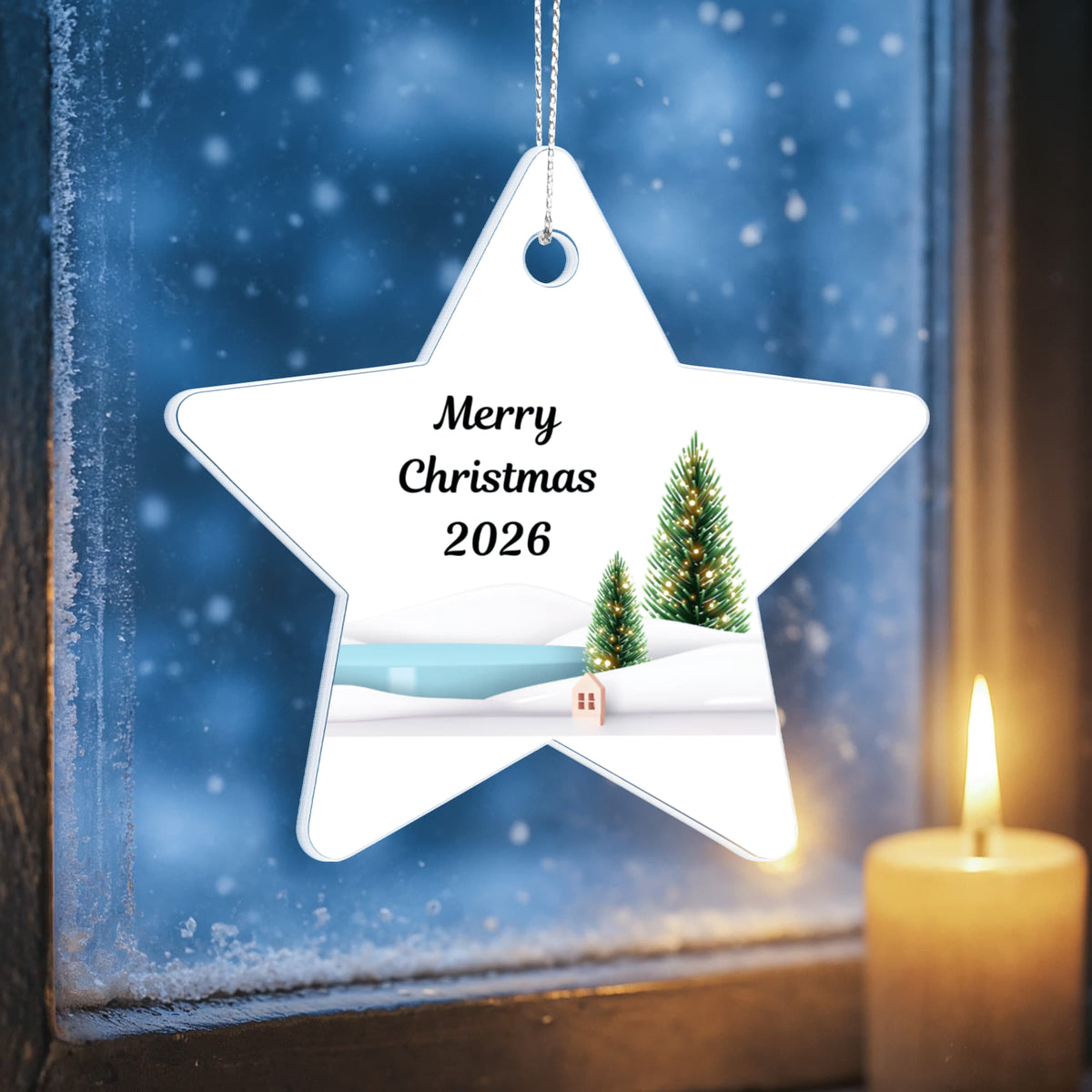 Merry Christmas Star Ornament 2026 – Personalized Holiday Keepsake