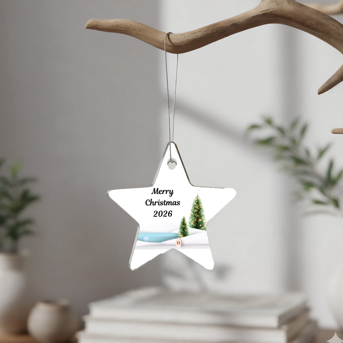 Merry Christmas Star Ornament 2026 – Personalized Holiday Keepsake