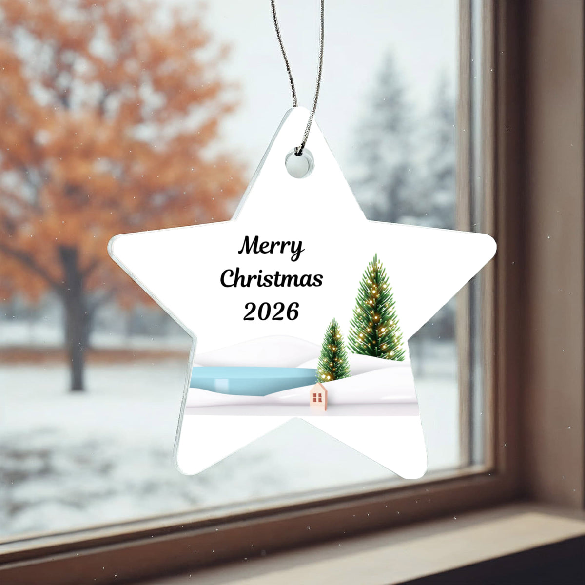 Merry Christmas Star Ornament 2026 – Personalized Holiday Keepsake