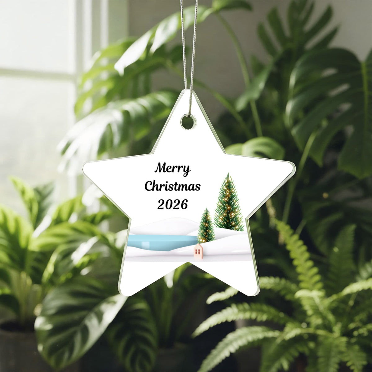 Merry Christmas Star Ornament 2026 – Personalized Holiday Keepsake